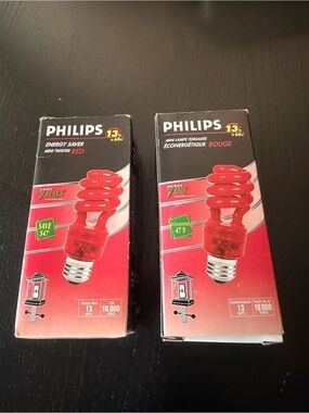 Philips Red Spiral Energy Saver Bulb Box